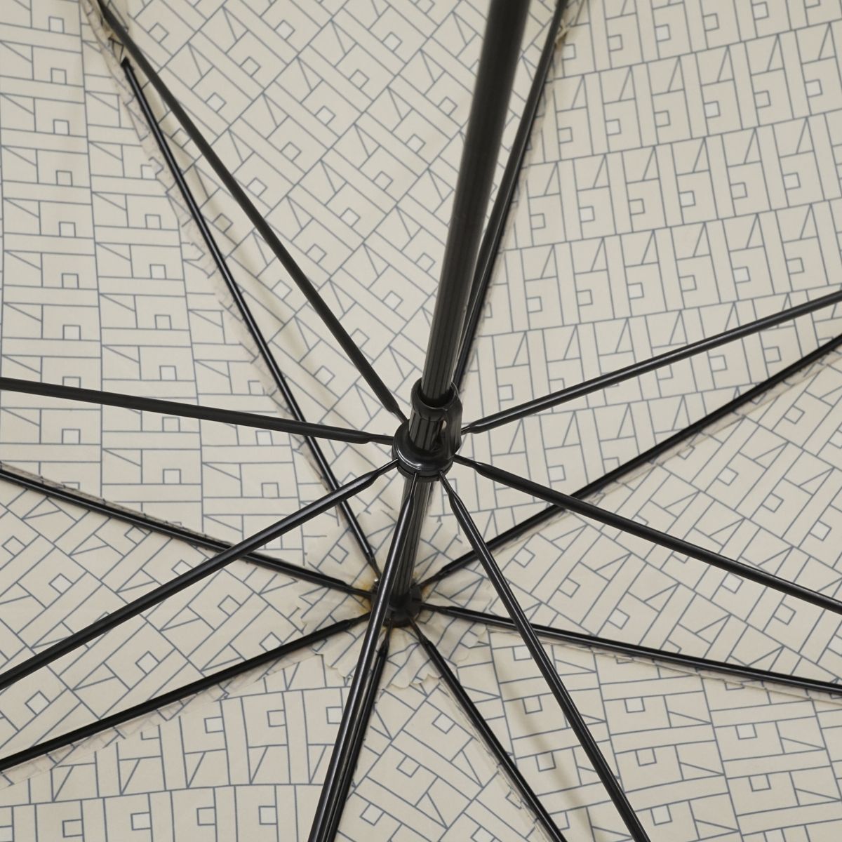 傘 ROPE ロペ USED美品 幾何学模様 シンプル 寒竹手元 細巻き 57cm A0743_画像2
