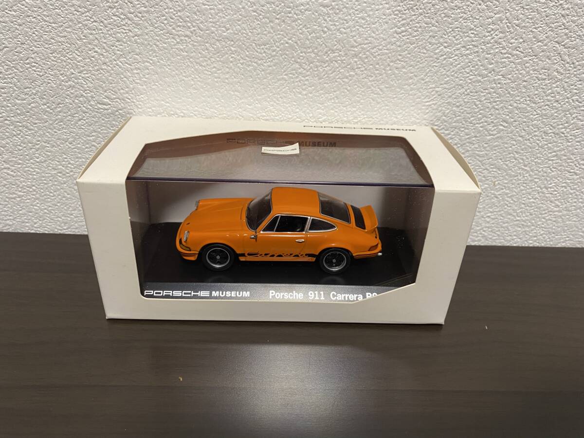 【美品】ポルシェ ミュージアム PORSCHE MUSEUM 911 カレラ RS 1973 1/43 限定 ミニカー Porsche 911 Carrera RS オレンジ_画像1