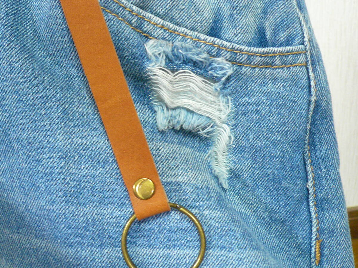 N001 * hand made * used Denim & remake shoulder bag ..... pouch bag *