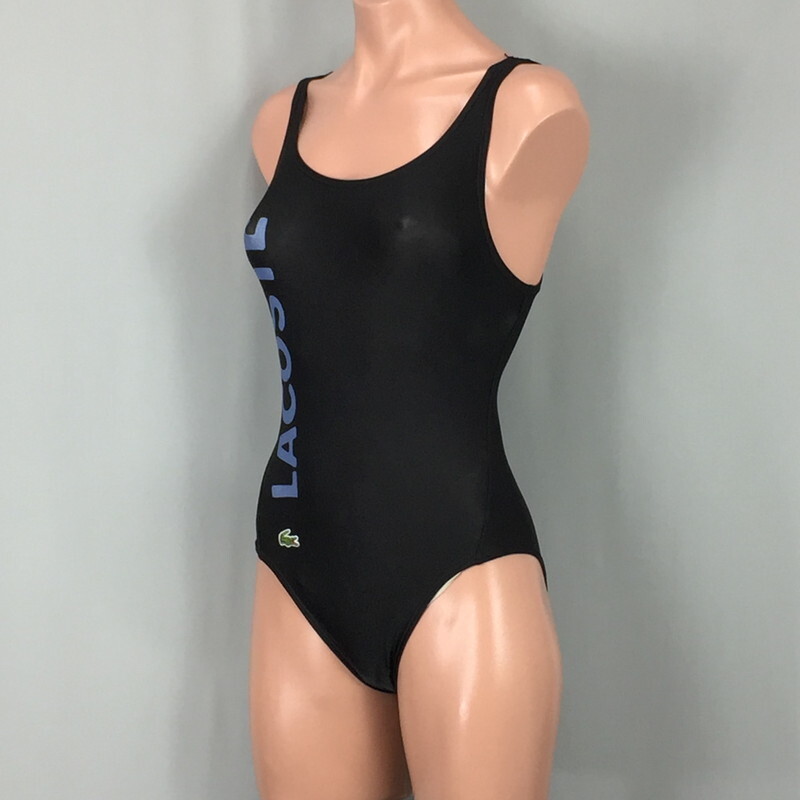 U6526* Lacoste LACOSTE купальный костюм One-piece женский 42 размер L соответствует высокий ноги черный чёрный плавание плавание плавание Pooh рубин chi море 