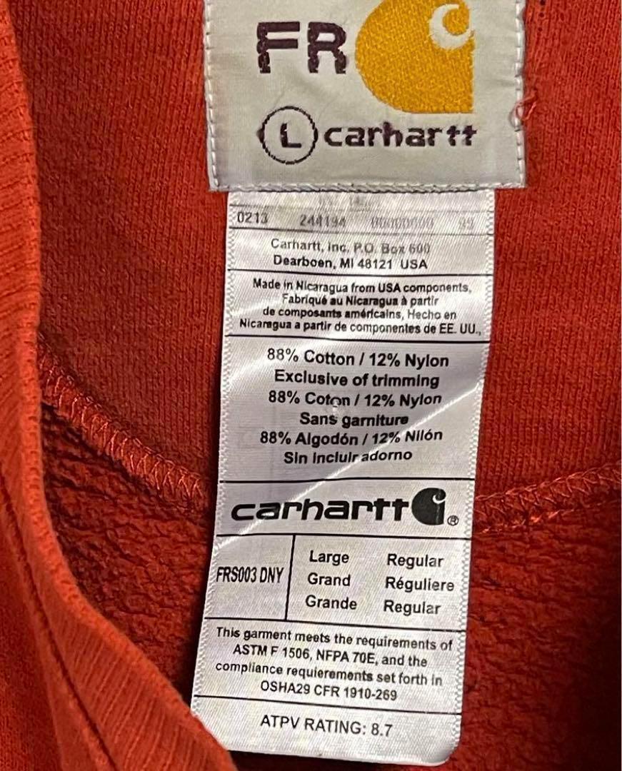 レア希少◆CARHARTT　カーハートｘアイゾット 　スウェットトレーナー　Lサイズ　ポケットロゴ　赤　紺　長袖Tシャツ　カットソー_画像10