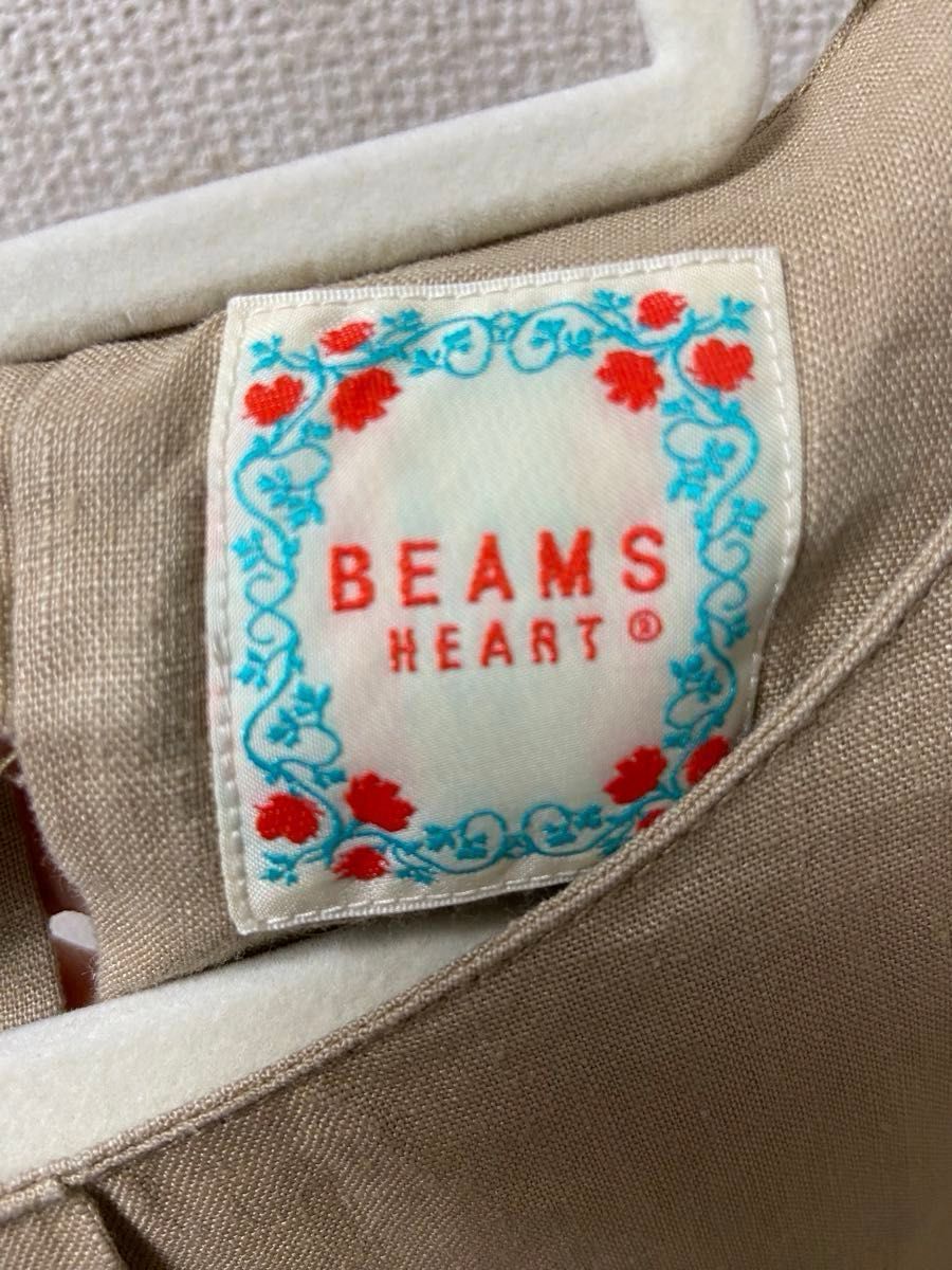 BEAMS HEART ビームス ブラウス トップス 半袖 麻素材 フリーサイズ