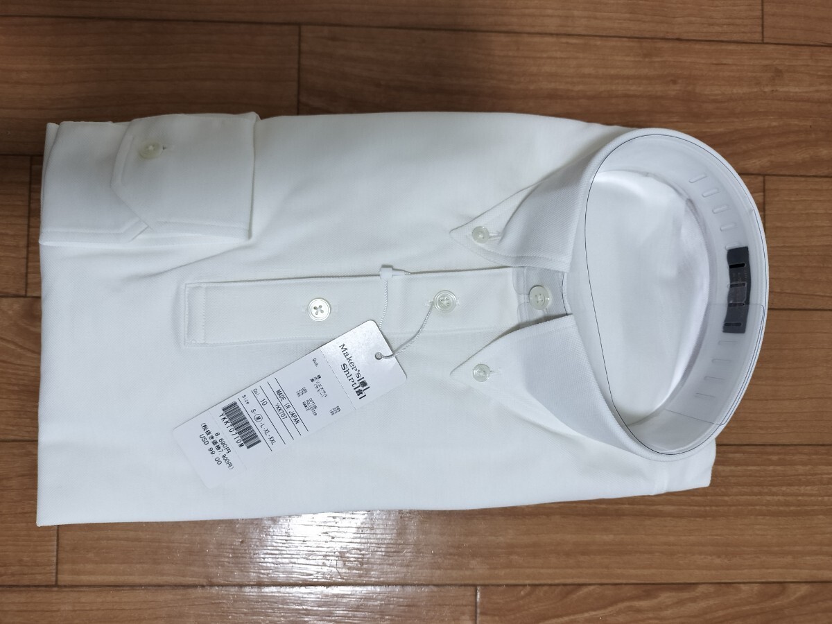 鎌倉シャツ 長袖ポロシャツ 白 ホワイト M メーカーズシャツ鎌倉
