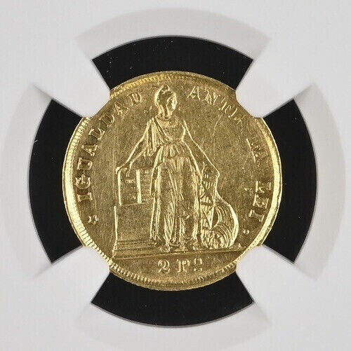 金貨 アンティーク 1874年 チリ共和国 2PESO 鑑定保証品 未流通コンディション 鑑定品 世界1枚　アンティークコイン NGC ゴールド コイン_画像3