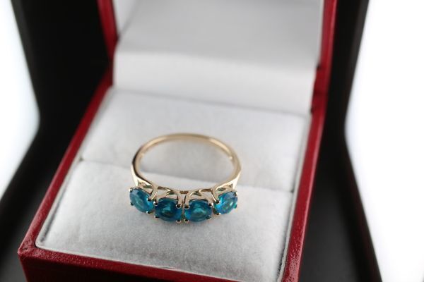  rarity Britain England Gold ring ring 9ct natural apatite Vintage original gold original gold proportion 375 gem jewelry expert evidence J94