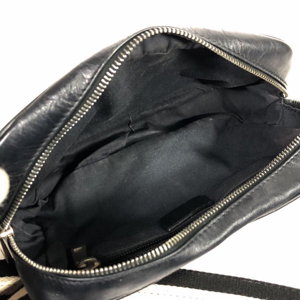 [ Bally ] подлинный товар BALLY сумка "body" чёрный to дождь spo ting Cross корпус поясная сумка натуральная кожа мужской женский Италия производства 