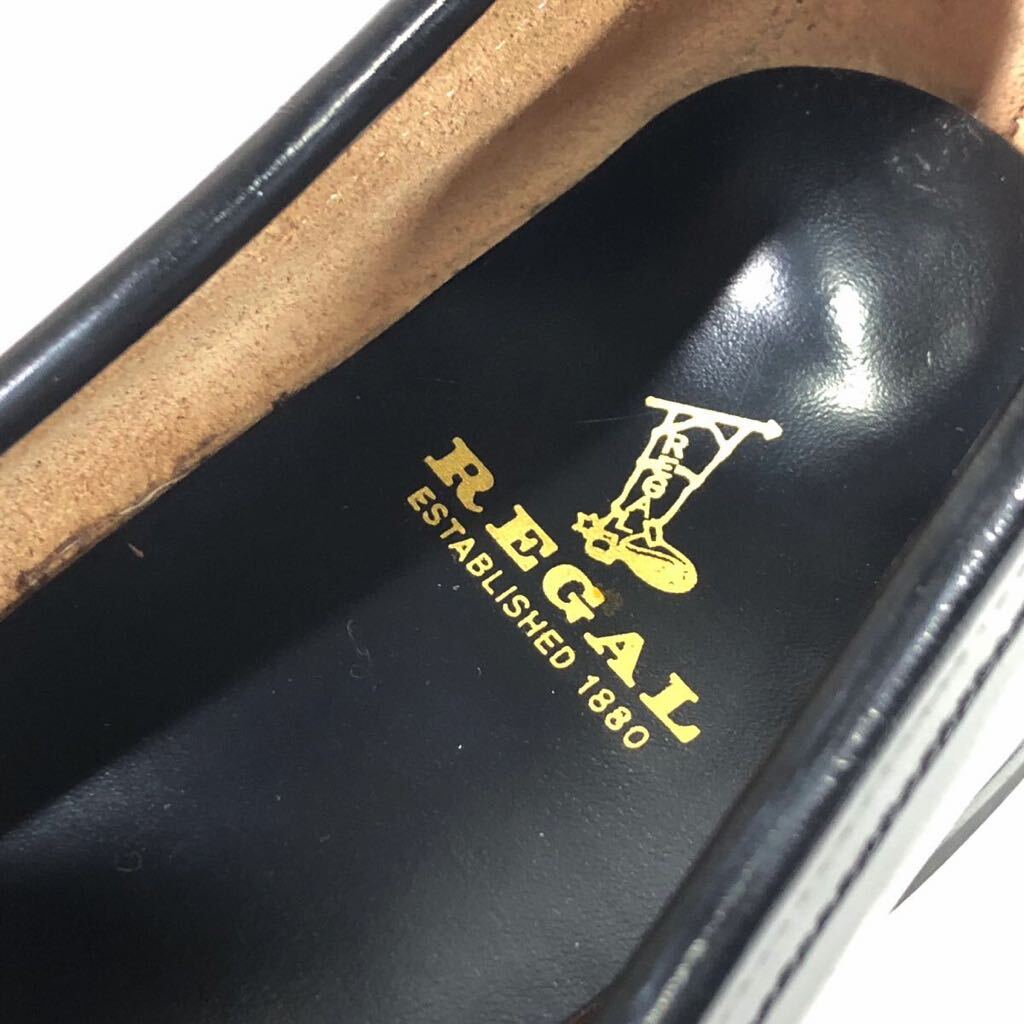 【リーガル】本物 REGAL 靴 25.5cm 黒 コインローファー スリッポン ビジネスシューズ 本革 レザー 男性用 メンズ 25 1/2 EE_画像9