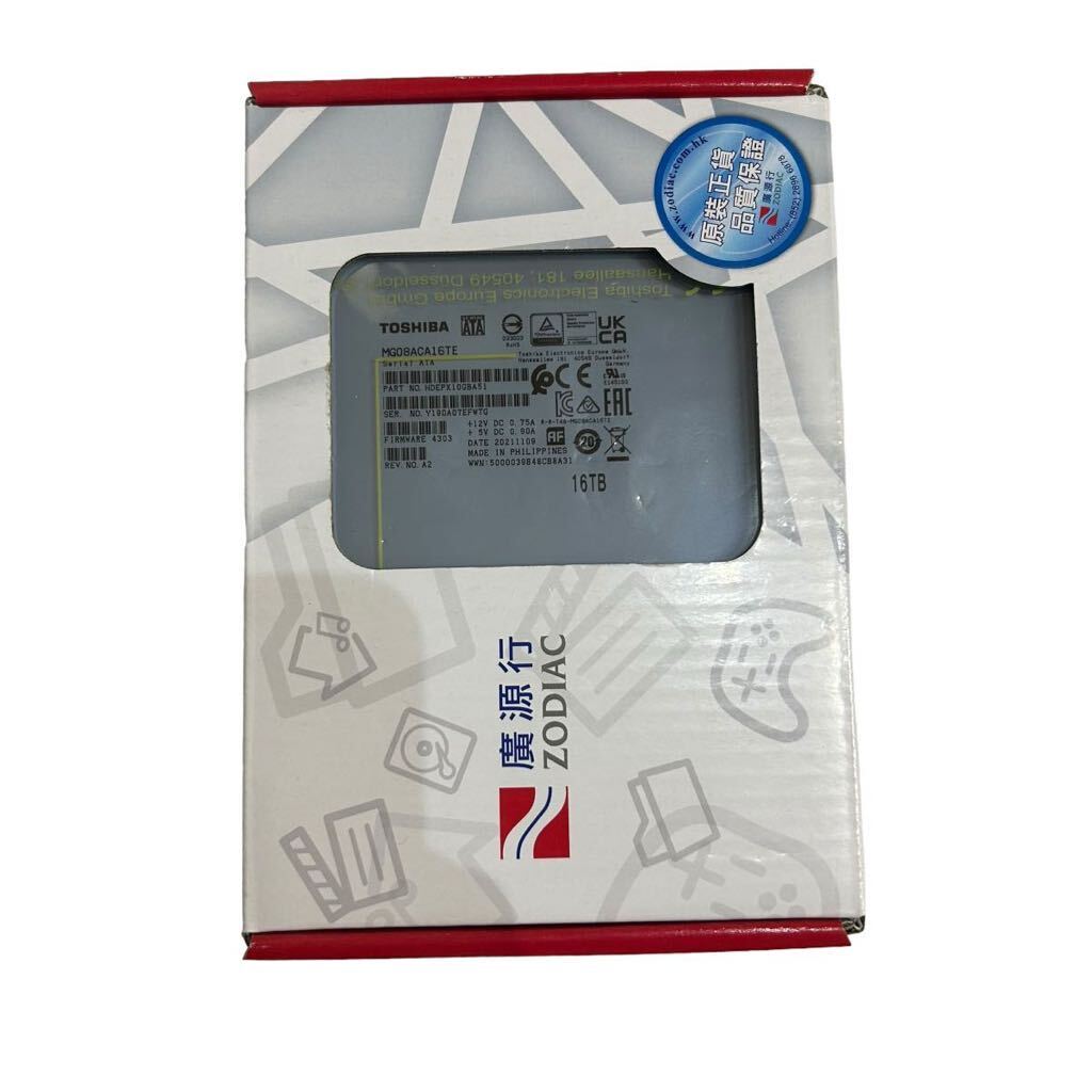 TOSHIBA HDD 16TE MG08ACA16TE ZODIAC 廣源行 未使用 箱付 Serial ATA 3.5インチ _画像2