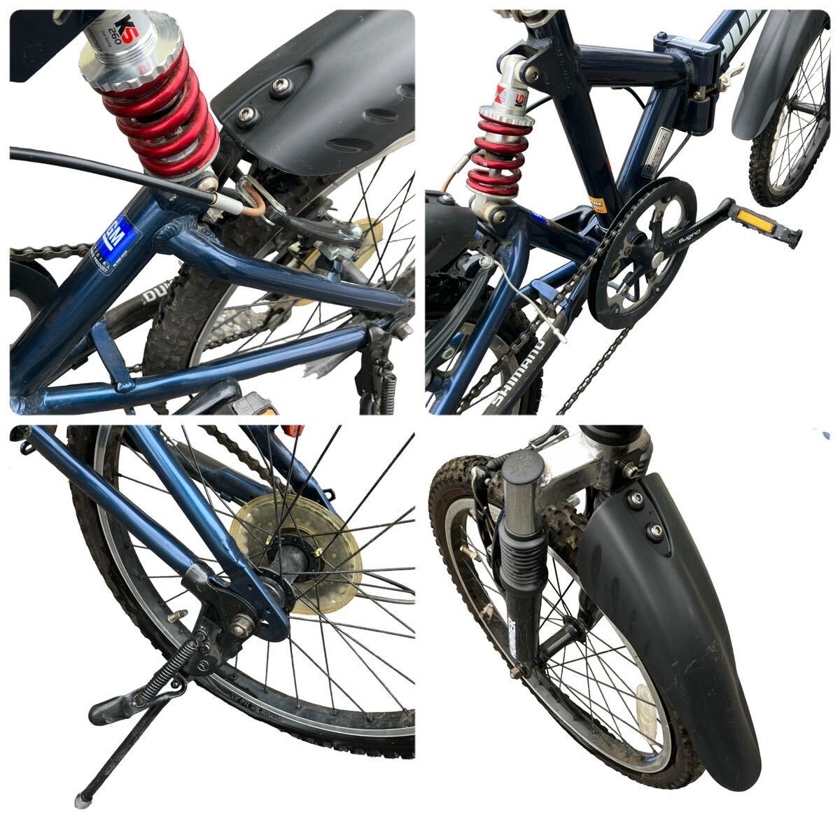 HUMMER 折りたたみ自転車 ハマー ネイビー AC08F05595 SHIMANO 6段変速 ファットバイク 20インチ_画像8