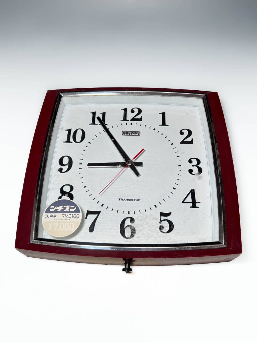 ■古いシチズン CITIZEN 掛時計柱時計 トランジスター式時計 古時計 アンティーク古民具 インテリアCO210-KC157 7MG100 の画像6