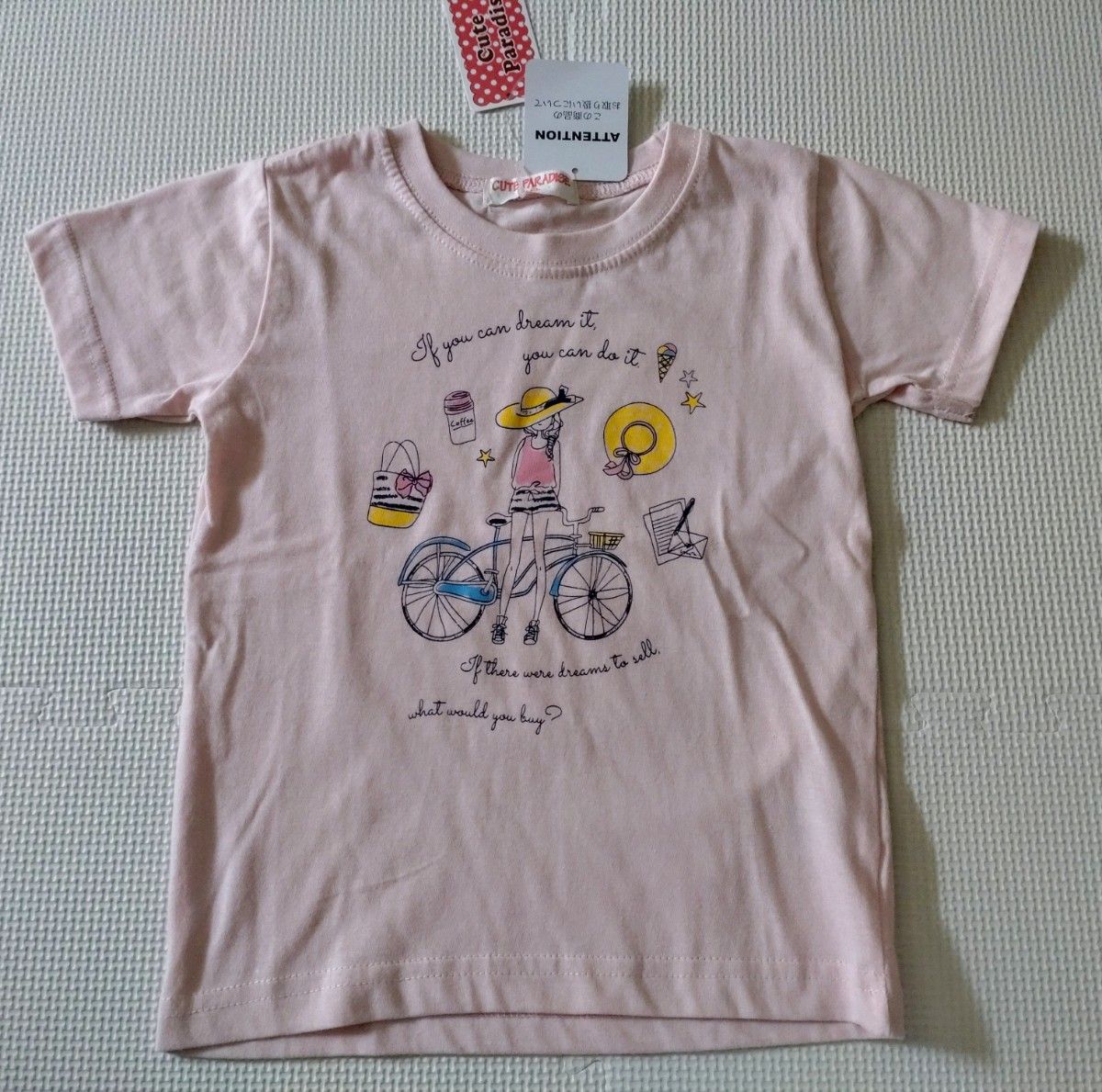 【新品タグ付き2枚セット】ユニクロ ポール＆ジョーコラボ cute paradiseライトピンク キッズ半袖Tシャツ 110cm 