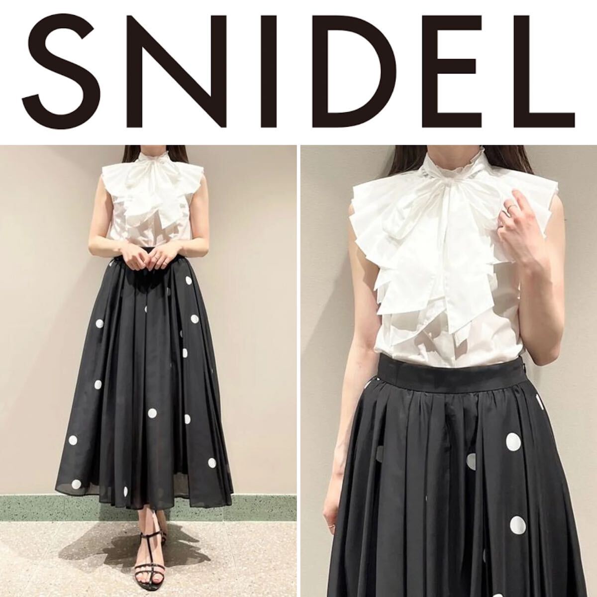 【SNIDEL】ボウタイノースリフリルブラウス（WHT）【定価¥14,300】　スナイデル　カットソー　シャツ　春夏　SS_画像2