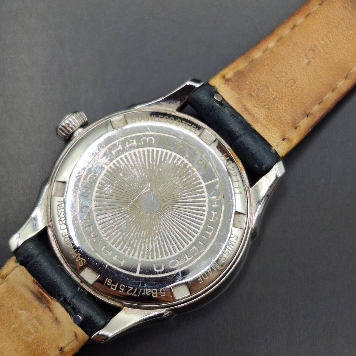 HAMILTON ハミルトン 腕時計 H422111 ジャズマスター ホワイト文字盤 メンズ レディース ラウンド デイト 可動品 箱付き 【4763】_画像8