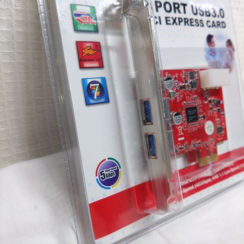 長期保管品◆UNITEK◆ 2POT USB3.0 PCI-E-USB3.0 インターフェースカード_画像3