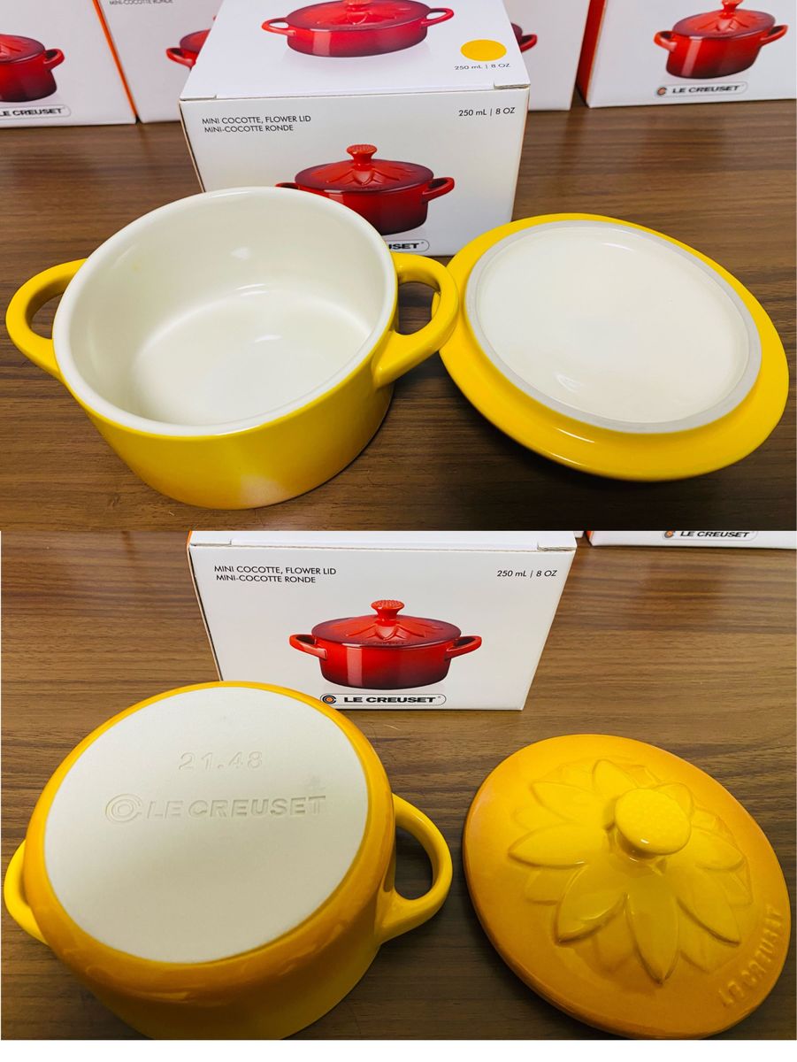 新品 ル・クルーゼ ミニココット サンフラワーレリーフ 新品 ル・クルーゼ ミニココット サンフラワーレリーフ