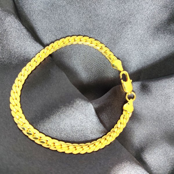 Bracelet Gold 金 ブレスレット チェーン ゴールド 鍍金 メンズ レディース_画像1