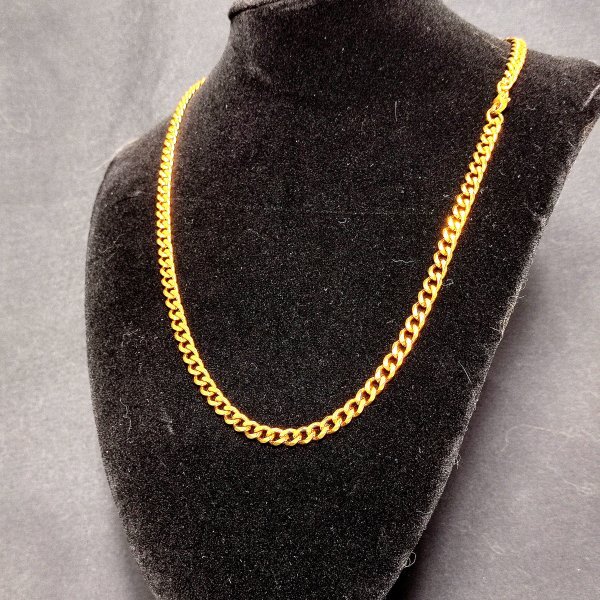  men's lady's flat chain necklace necklace gold k18 18k Gold Plated