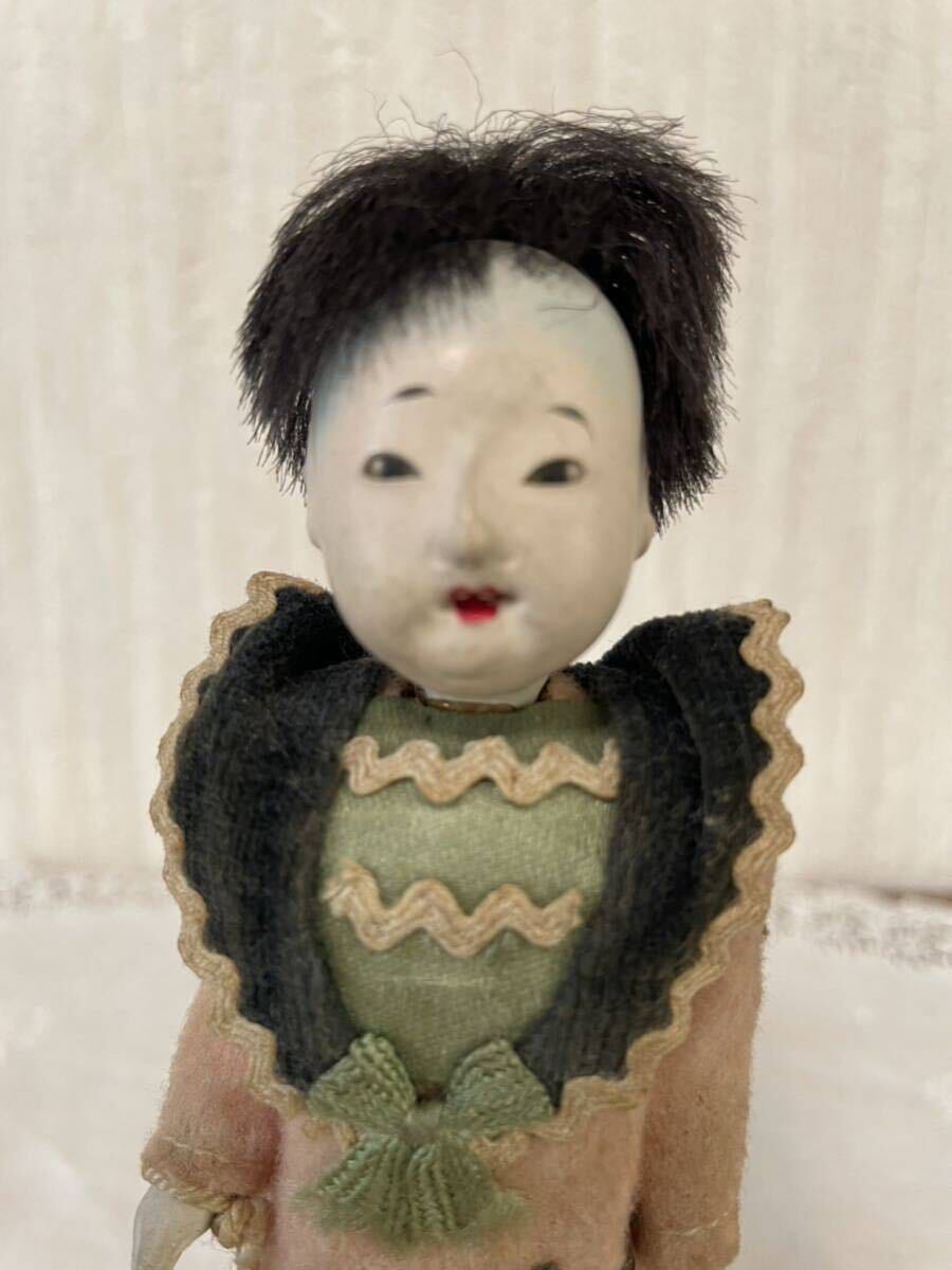 日本人形 胡粉人形 犬 大正 昭和 アンティーク ヴィンテージ 古い 骨董 レトロ アンティークドール 人形_画像3