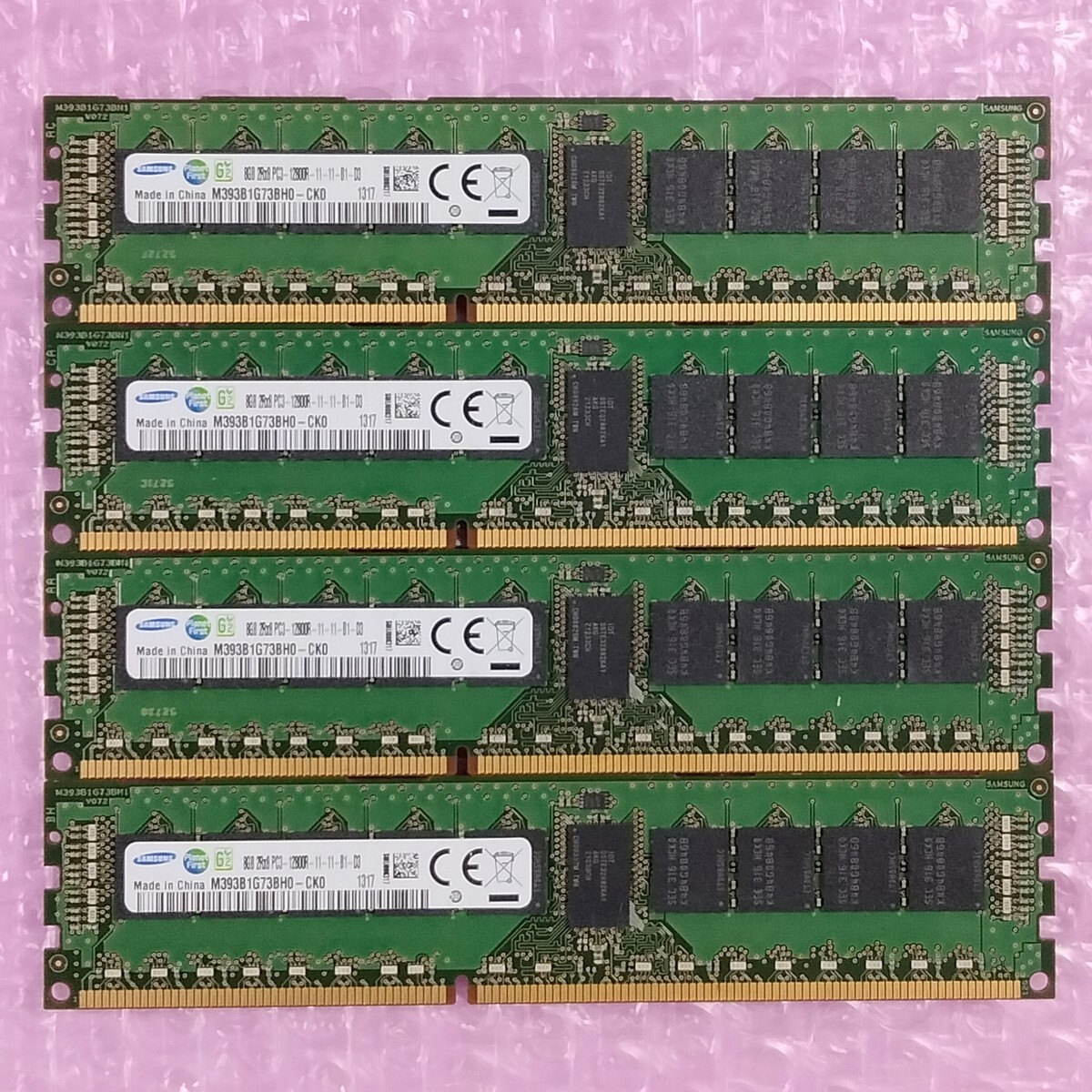 【動作確認済み】SAMSUNG DDR3-1600 計32GB (8GB×4枚セット) PC3-12800R ECC Registered RIMM メモリ (在庫3)_画像1