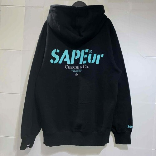 SAPEur CHERISH&CO HOODIE Lサイズ サプール ロゴフーディー パーカー_画像1