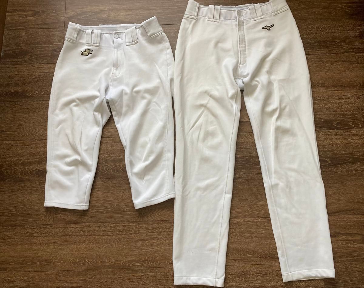 ミズノ SSK セット 野球用パンツ ユニフォーム 練習着 白 長ズボン ショートパンツ サイズ L O