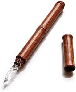 七十二号筆屋 手作り木製 メディア ペン 万年筆 高級 EF 細字ガラスのペン (黄_画像1