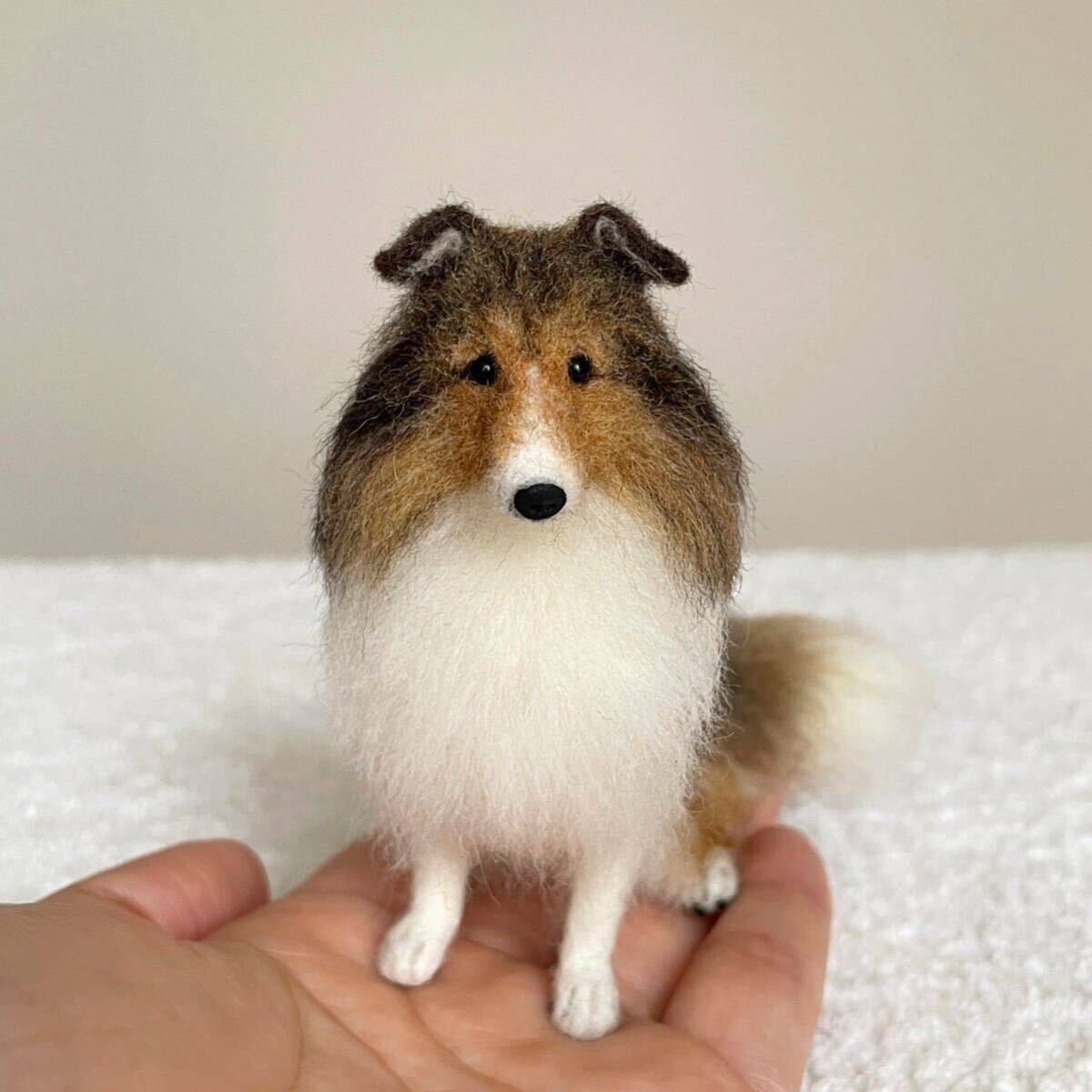 ぴのきち☆1/6サイズ 9.0cmのシェルティさん☆羊毛フェルト 犬 