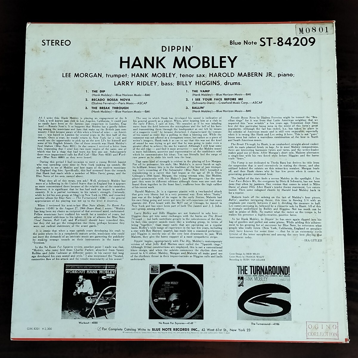 【GXK8201/BST84209】HANK MOBLEY / DIPPIN' / BLUE NOTE / KING / 国内盤 / LP_画像3