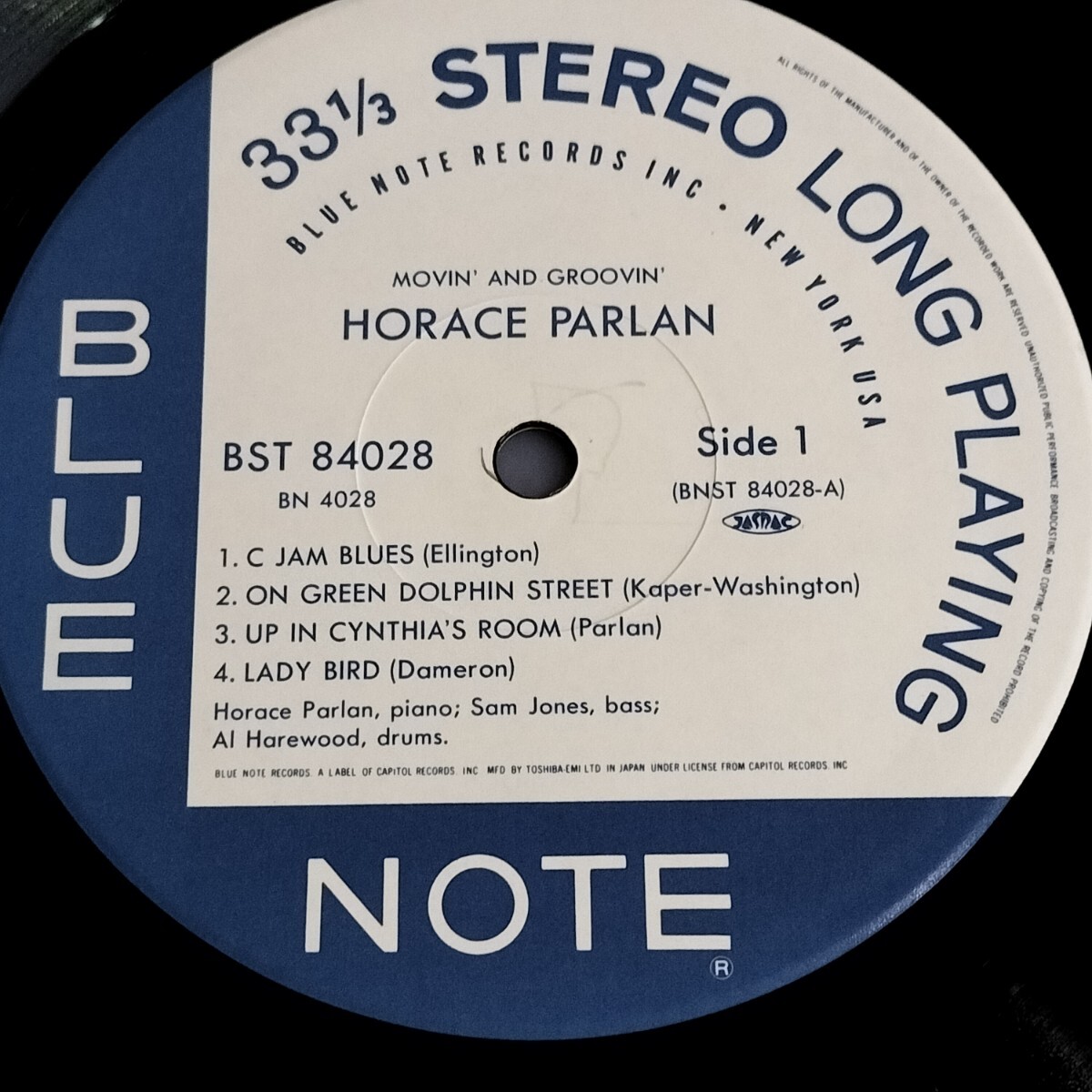 【BN-4028/BST-84028】MOVIN' & GROOVIN' / HORACE PARLAN / BLUE NOTE LP 最後の復刻 / 国内盤 / 帯付き_画像3