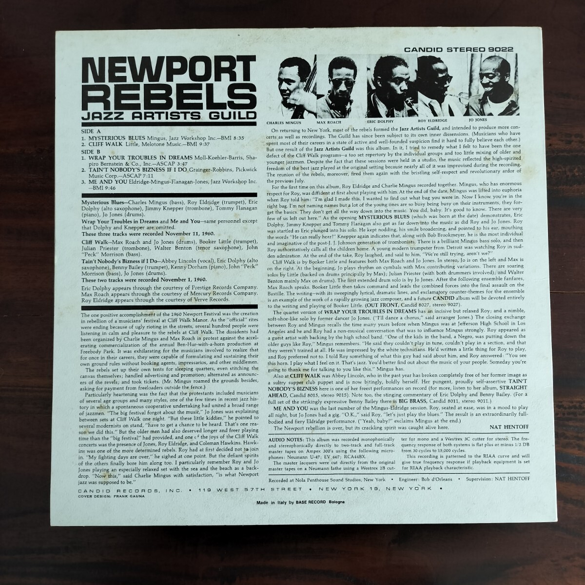 【CANDID9022/GJS-9022】Charles Mingus, Max Roach, Eric Dolphy, Roy Eldridge, Jo Jones / Newport Rebels / Jazz Artists Guild / LP_画像2