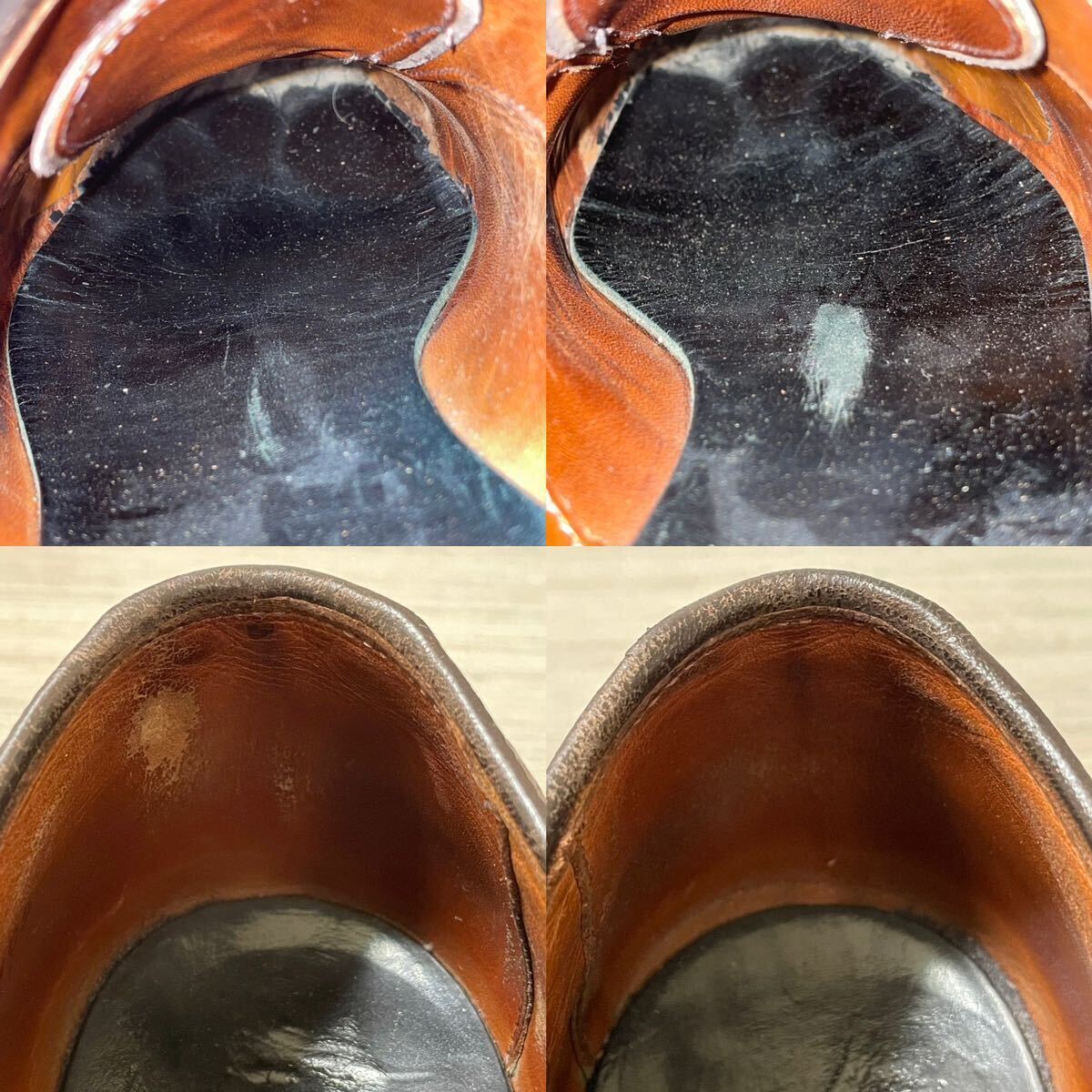 【1円出品】Allen Edmonds アレンエドモンズ 12041 STRAND 24.5 ストレートチップ 革靴 メダリオン フルブローグ ブラウン レザーシューズの画像9