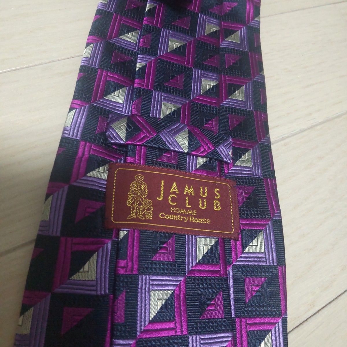JAMUS CLUB ジェイムスクラブ 日本製 パープル シルク ネクタイ