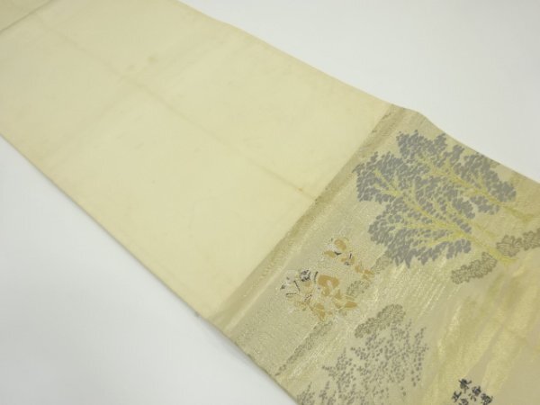 ys6984349; 東海道五十三次模様織り出し袋帯（材料）【アンティーク】【着】_画像6