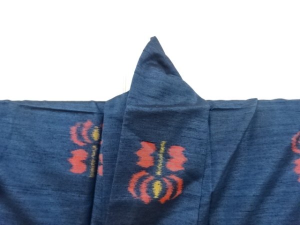 ys6984835; 未使用品　抽象花模様織り出し手織り紬着物【リサイクル】【着】_画像9