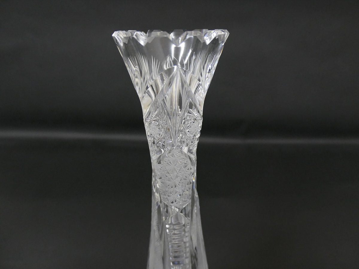 BOHEMIA CRYSTAL GLASS ボヘミアガラス 一輪挿し 花瓶 チェコ クリスタル 硝子　花入れ　花瓶　フラワーベース_画像7