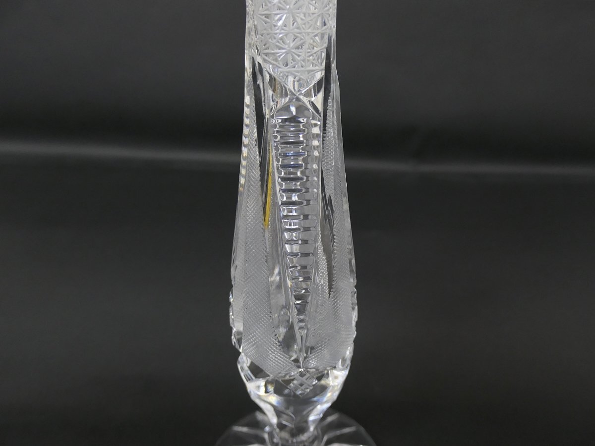 BOHEMIA CRYSTAL GLASS ボヘミアガラス 一輪挿し 花瓶 チェコ クリスタル 硝子　花入れ　花瓶　フラワーベース_画像8