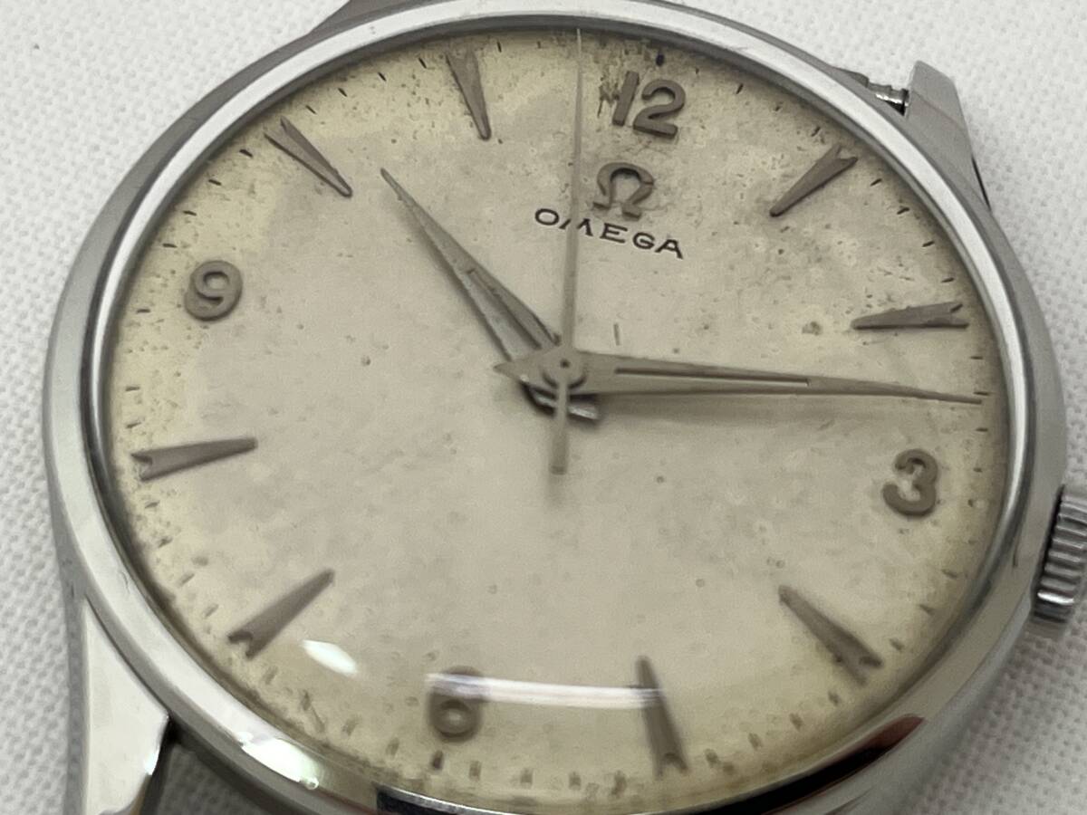 【M34】貴重品 OMEGA 2810- 3 SC cal.283 手巻き 3針 SSケース メンズ腕時計 アンティーク 稼働品_画像3