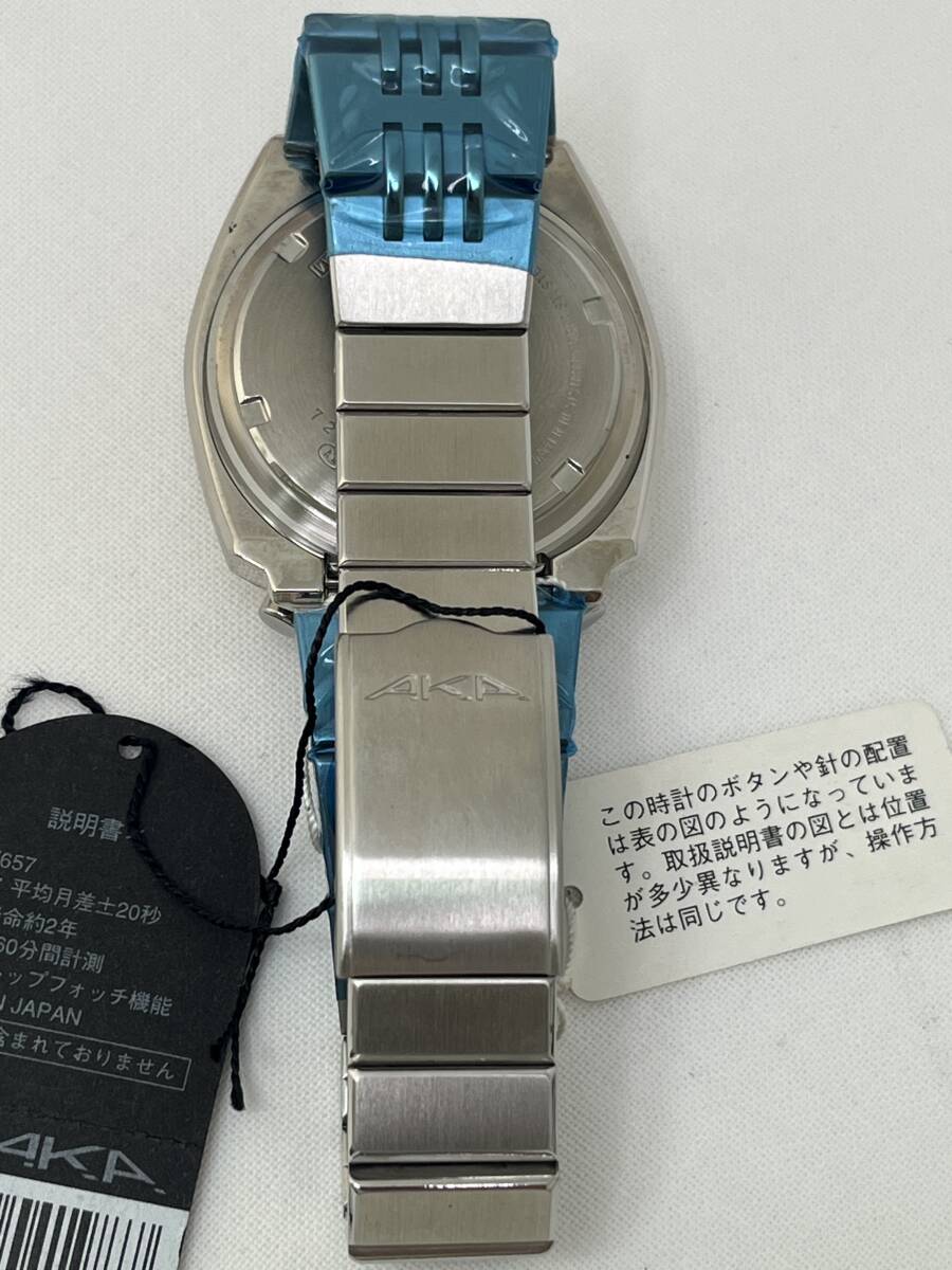 【M24】未使用品 貴重品 SEIKO ALBA AKA AMAS011 V657-6060 ツノ クロノグラフ 電池交換済み 動作品 クォーツ式 タグ付き メンズ腕時計_画像8