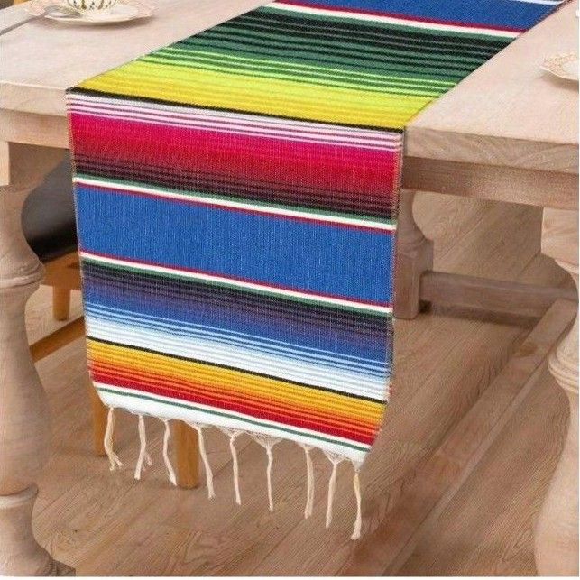 メキシコ テーブルランナー サラペ メキシカンラグ 柔らか 薄め