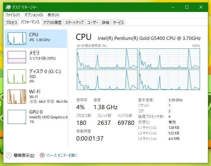 CPU Intel pentium g5400 中古動作品