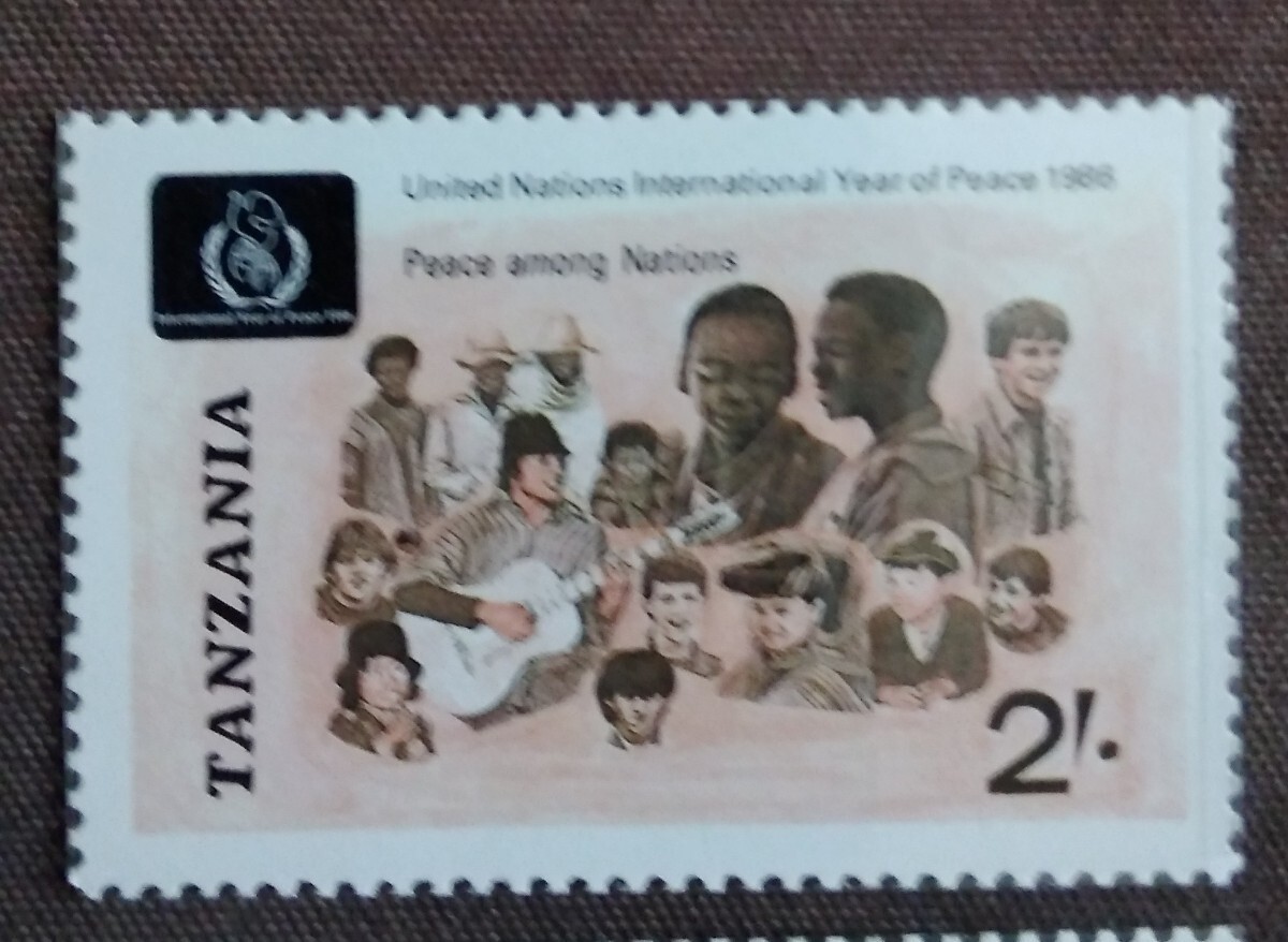 タンザニア　 1986 国際平和年　4完 鳩　ハト　国連　未使用　_画像4