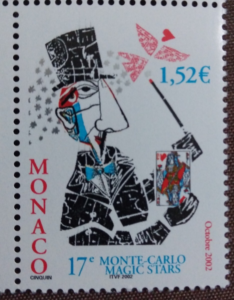  Monaco 2002 international festival Magic Star z1. Monte Carlo Magic .. Event playing cards unused glue equipped tab attaching 