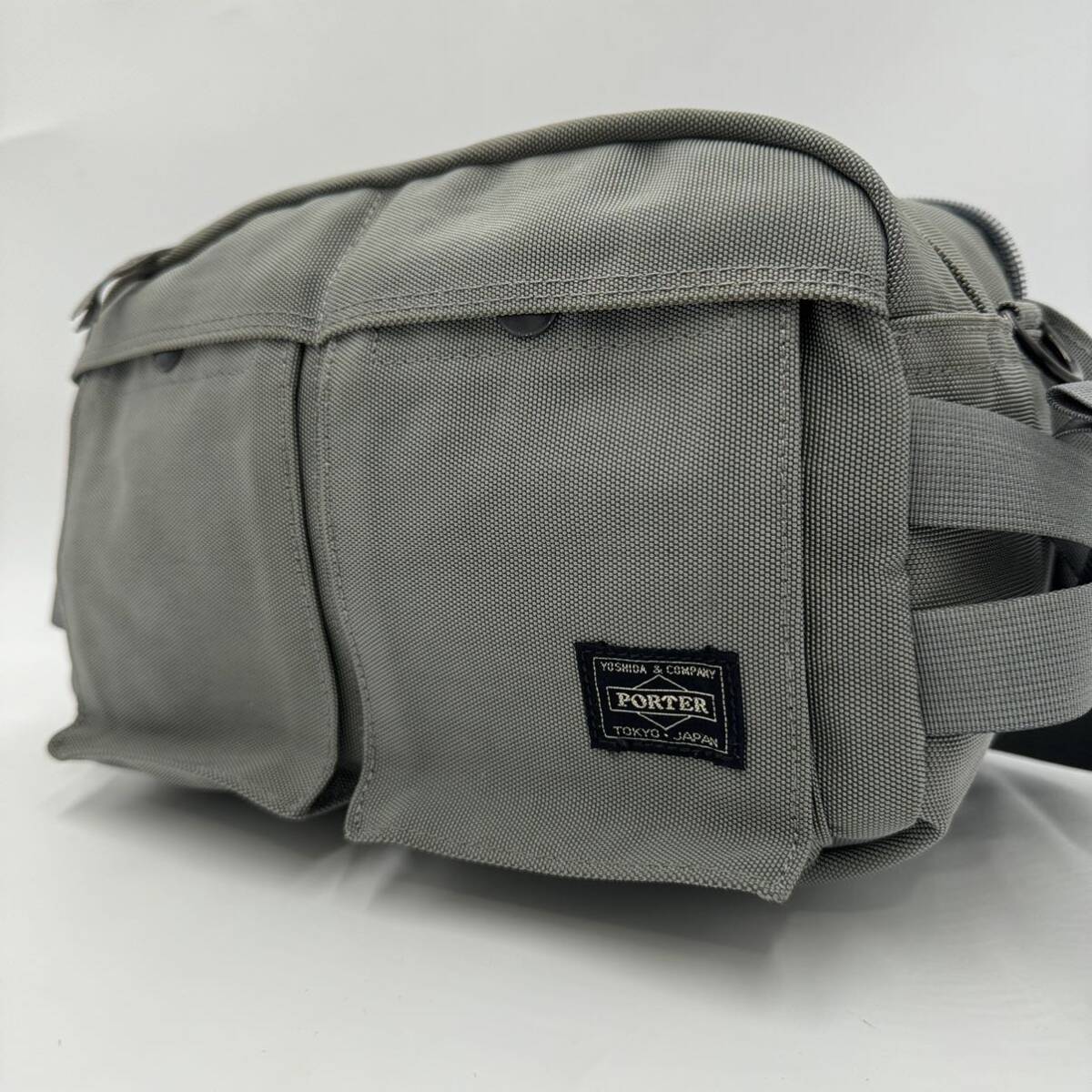 I * popular model!! \' made in Japan \' PORTER Porter body bag waist bag Yoshida bag grey GRY men's gentleman bag business casual 