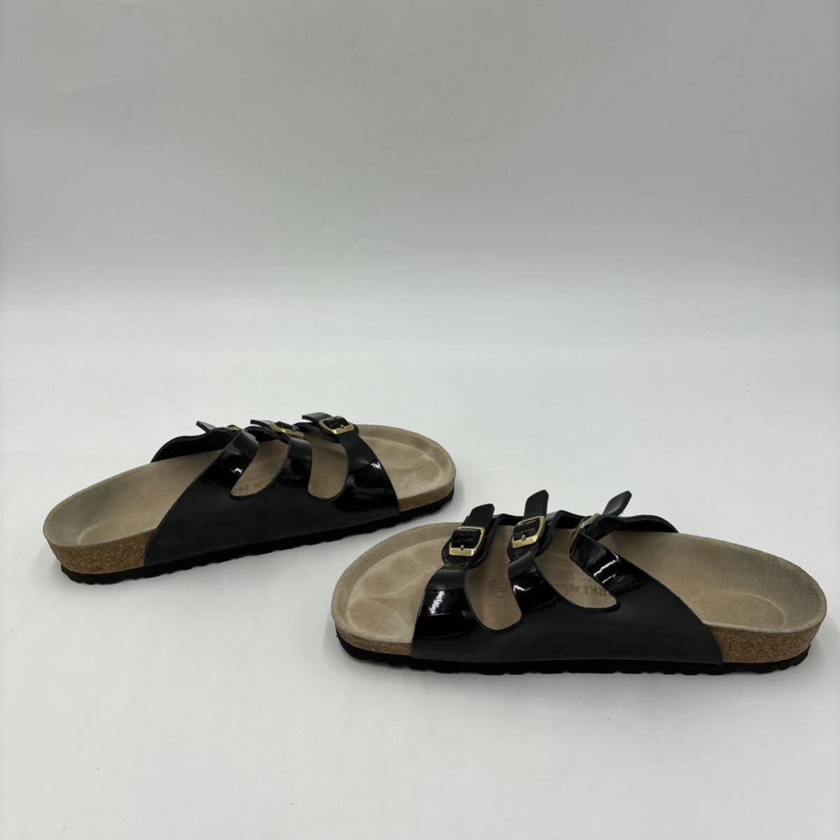 C ＊ 良品 ドイツ製 '定番 人気モデル' BIRKENSTOCK ビルケンシュトック FLORIDA フロリダ 本革 レザー サンダル EU39 25cm メンズ_画像4