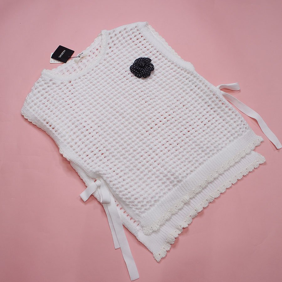 [ неношеный ] Ingeborg белый ... плетеный вязаный лучший /11 номер / обычная цена 20900 иен /2022SSkore/E12-183