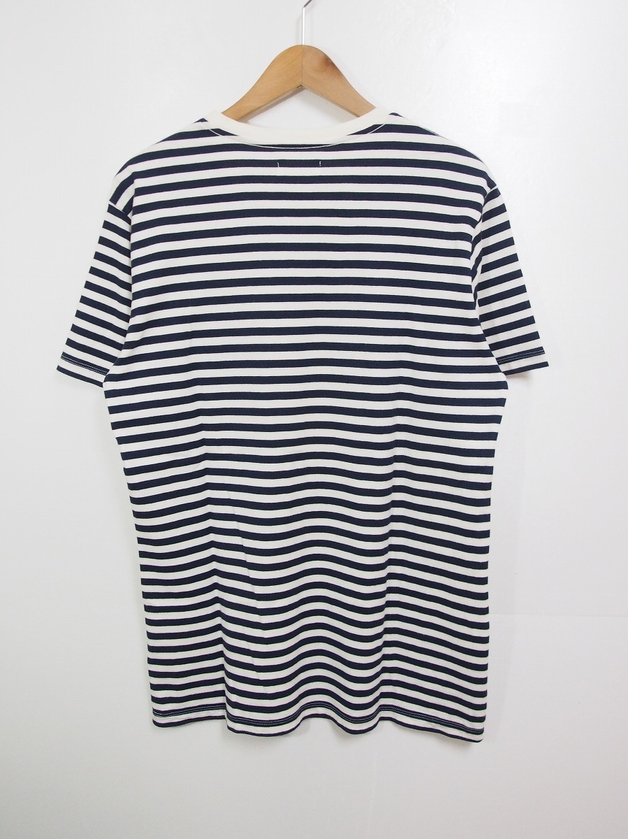 別注15SS Utility Garmentsユーティリティガーメンツ ESSENCE BORDER TEE ボーダー ポケット Tシャツ 半袖カットソー 白紺58J_画像2