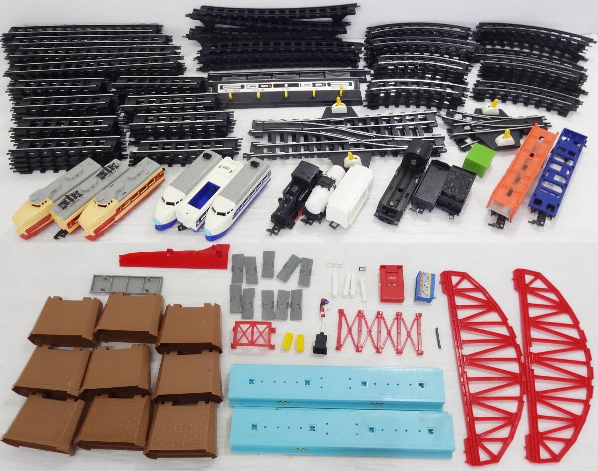 1 jpy start A0190 TOMY super rail vehicle rail other total 4kg large amount set sale Plarail railroad model 70 period kla light type steam locomotiv etc. 