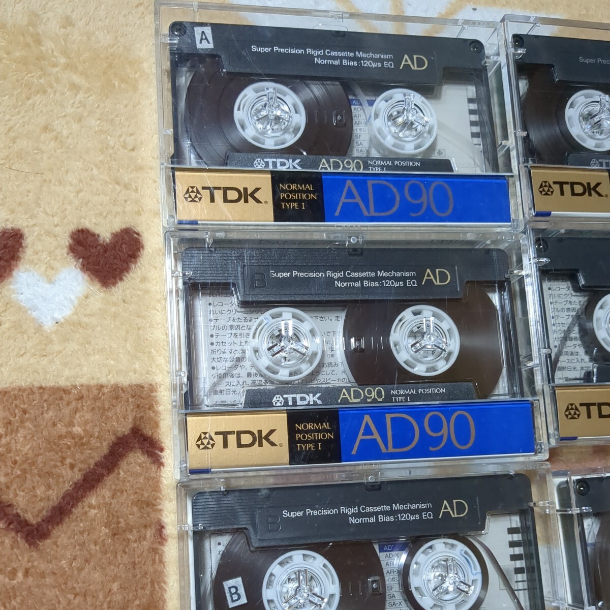 ジャンク TDK 使用済み 中古 カセットテープ AD 90 計8本 当時物 昭和レトロ ノーマルポジションの画像2