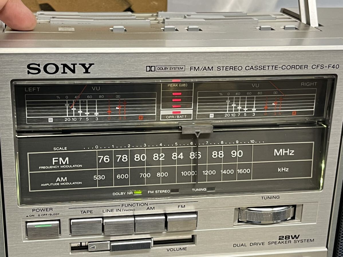  beautiful goods operation OK SONY stereo radio-cassette FM/AM STEREO CASSETTE-CORDER CFS-F40 Showa Retro antique Sony Vintage 