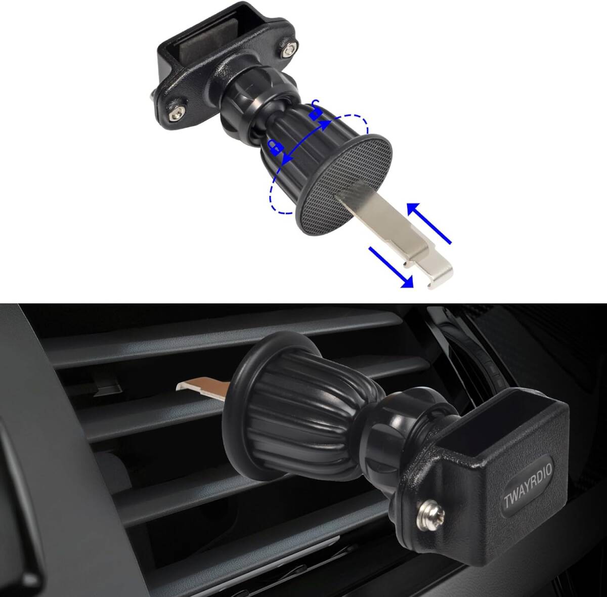 handy transceiver belt clip for holder air conditioner blow ... type car transceiver holder adjustment possibility installation easiness Kenwood, Yaesu,